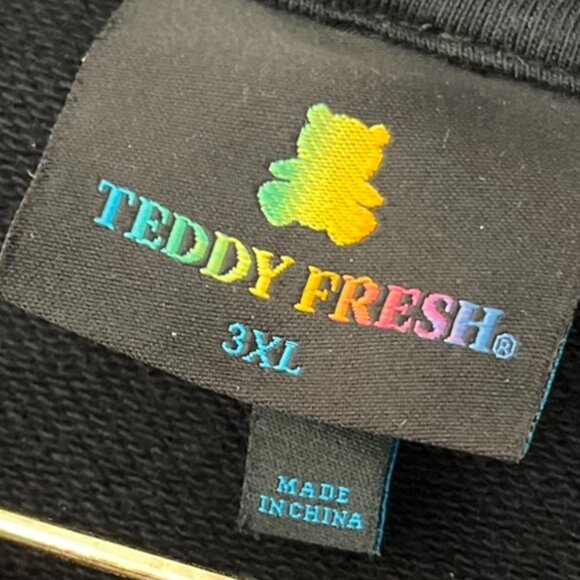 Teddy Fresh Woman's Plus-Size Black Bow Front Heavy Hoodie Sz 3XL - Picture 4 of 9